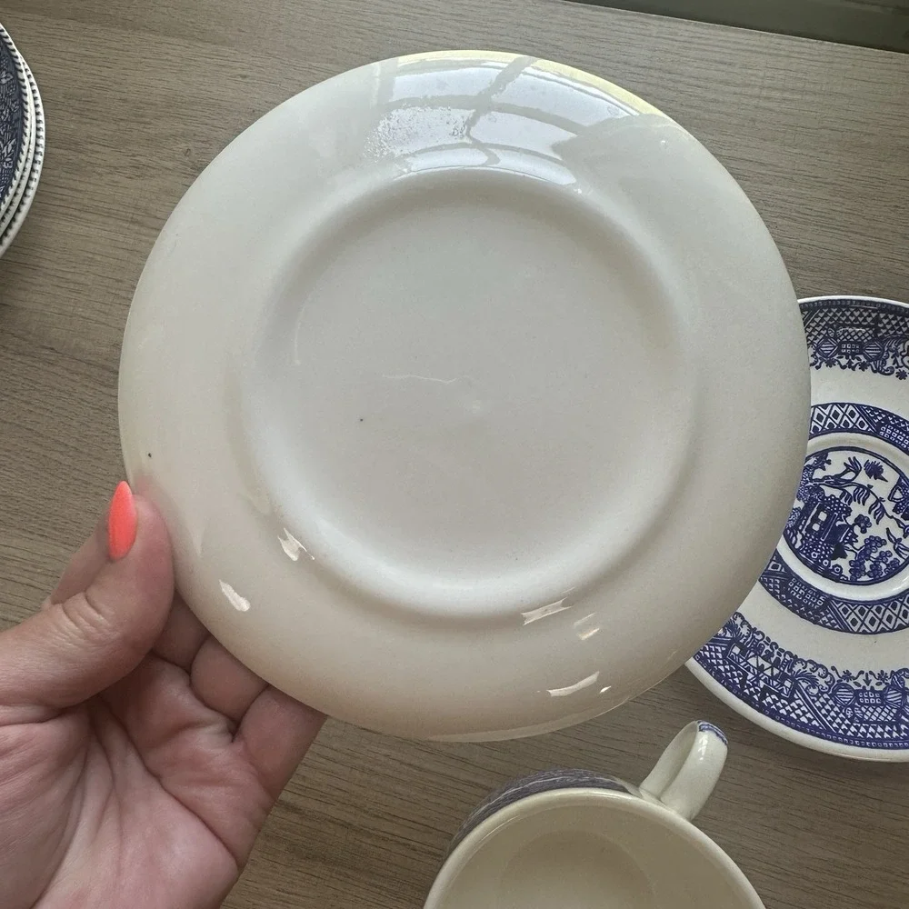 Willow Ware By Royal China Tea Coffee Cup & Saucer Set Plus Extra Saucer - Picture 6 of 12